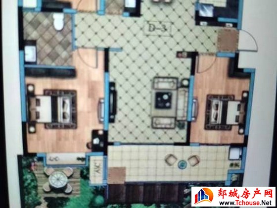 平安悦城 2室2厅 90平米 简单装修 7800元/月